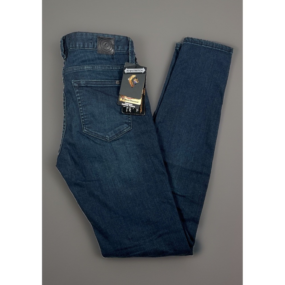 Black Diamond Womens 4 Forged Denim Pants Cordura Stretch Climbing Jeans Blue